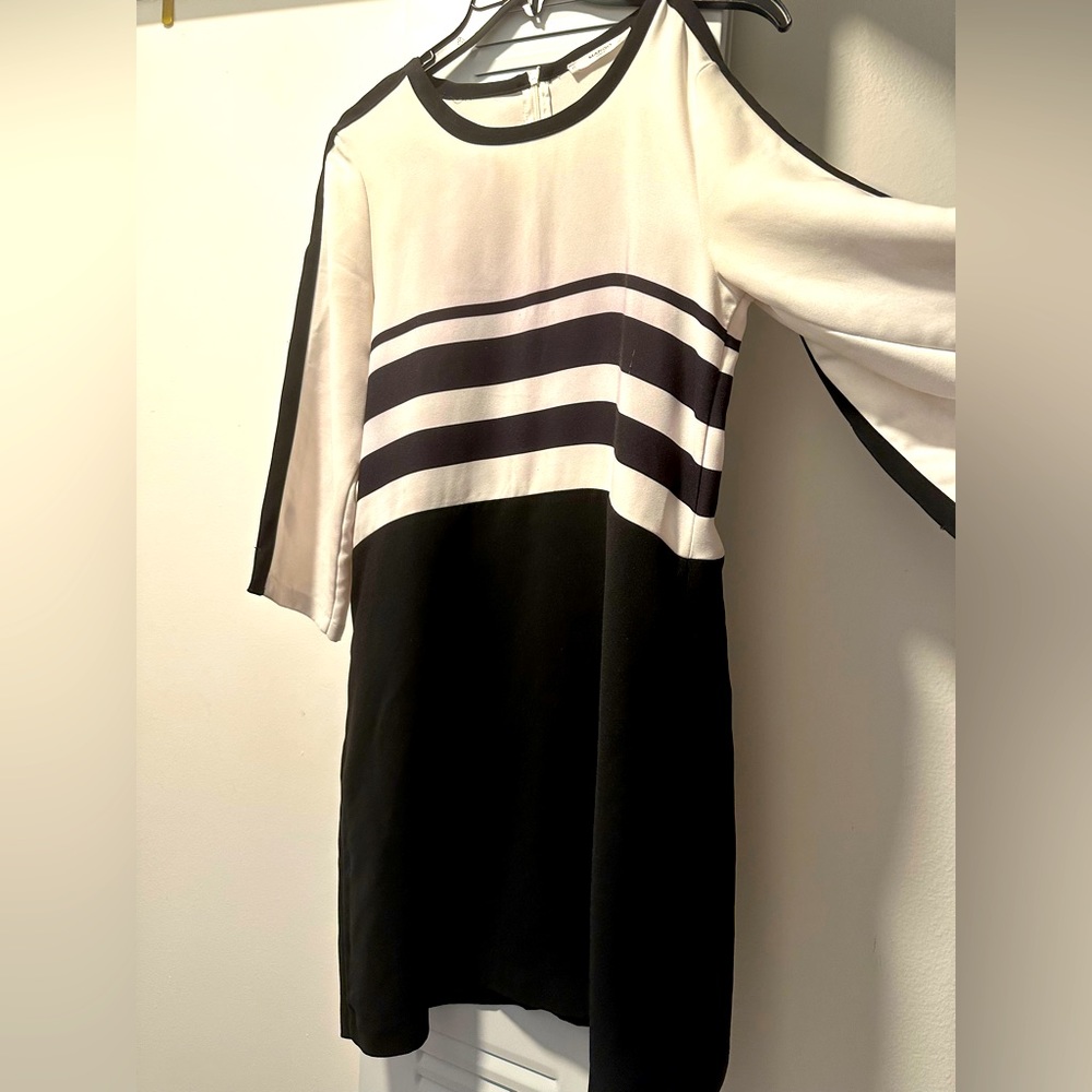 Mango Black and White Dress